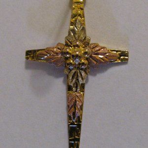 Black Hills Gold Cross  Necklace Pendant